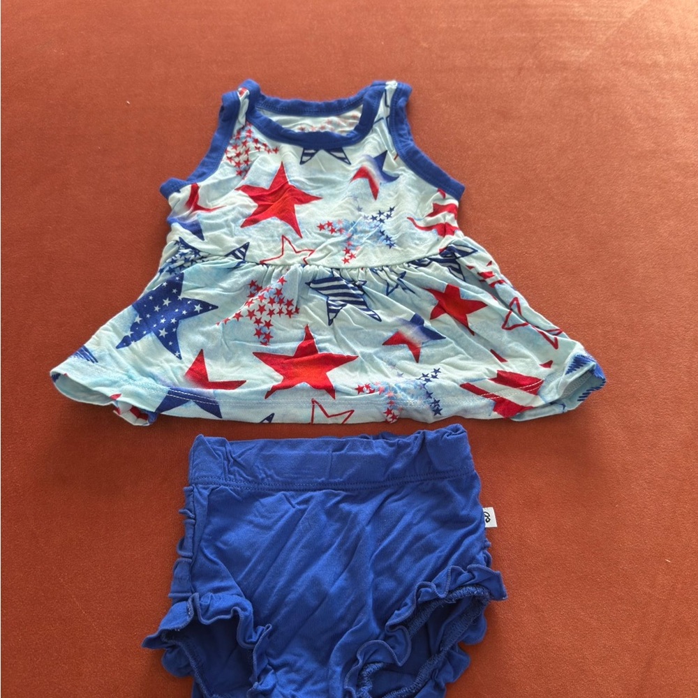 Starry Blue and Red Kids Diaper Cover Set